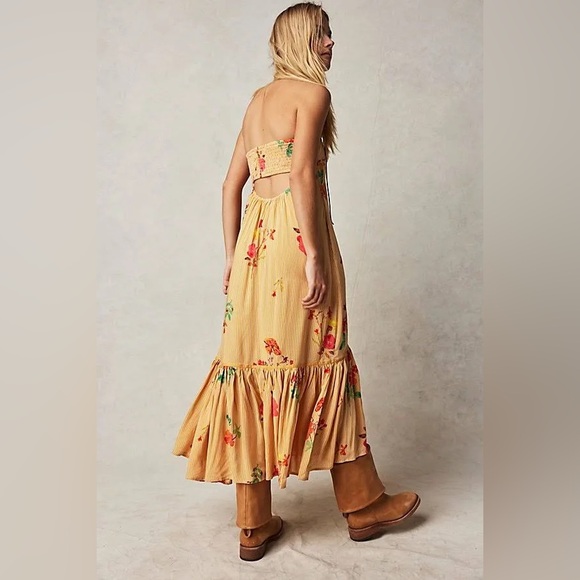 Free People Rosie Posie midi dress sz L - Picture 2 of 5